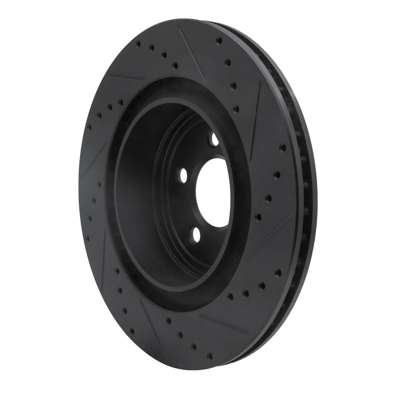 Dodge Charger Brake Rotor (1) - Rear Left - R1 Concepts - Drilled & Slotted - Black - `06-`23